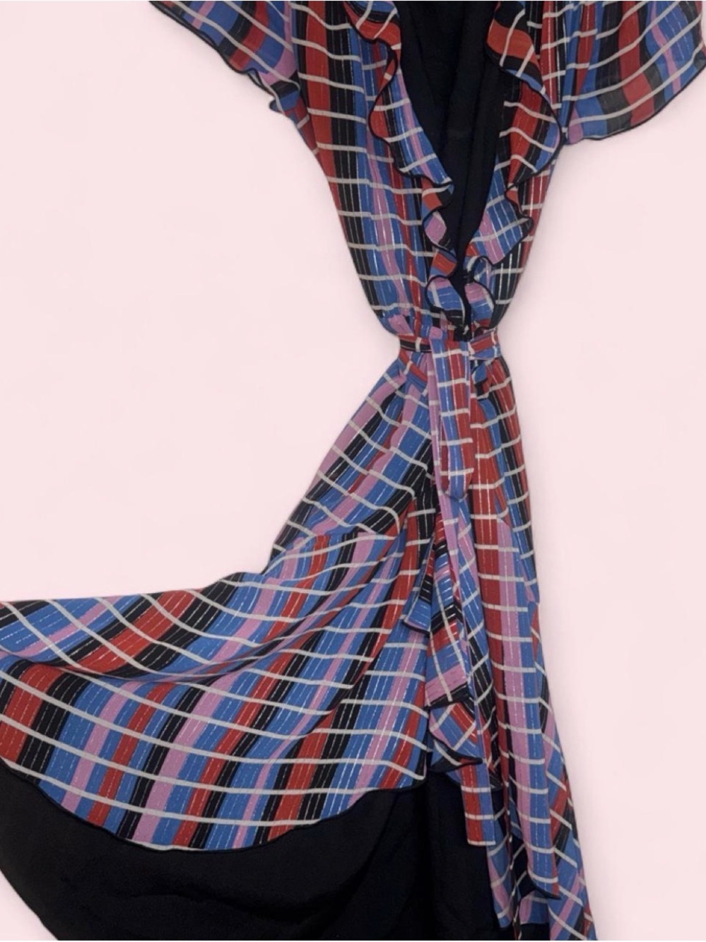 WAYF Ruffled Wrap Midi Dress - Picture 2 of 6